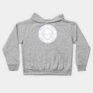 Skull and bones pattern white & winter gray Kids Hoodie